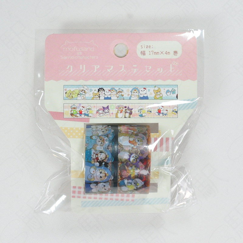 Ensky mofusand x Sanrio Characters Clear Masking Tape 17mm Set Limited Edition